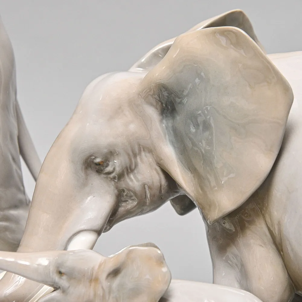 Редкая Коллекционная Фарфоровая Статуэтка «Слоны - Семья», Lladro, Испания -1977 год.