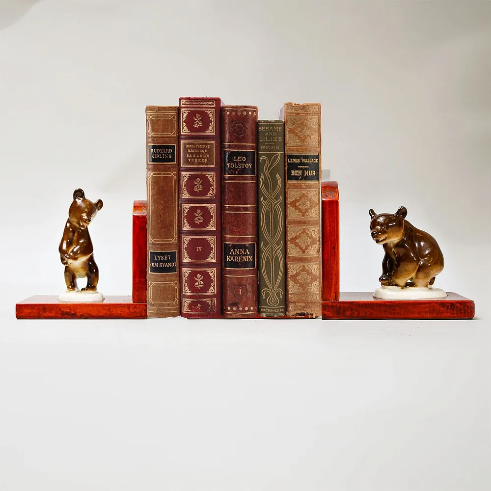 Букенды - Держатель - Ограничитель - Подставка для книг «Бурые Медведи» Фарфор СССР 60 -е годы ХХ век.