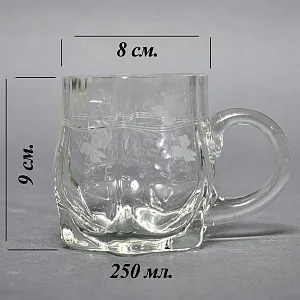 Набор «Виноград» - Хрустальный Графин + 6 -ть Кружек, Silverplate, Германия, 60 -е годы ХХ века.