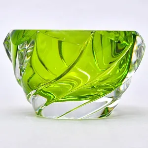 Фигурная Хрустальная Пепельница «Изумрудная Капля» Хрусталь VAL SAINT LAMBERT Бельгия.