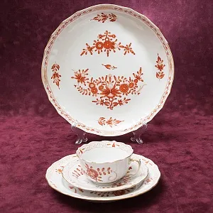 Чайный Сервиз «Индийский цветок» на 6-ть персон Фарфор MEISSEN / МЕЙСЕН Германия.