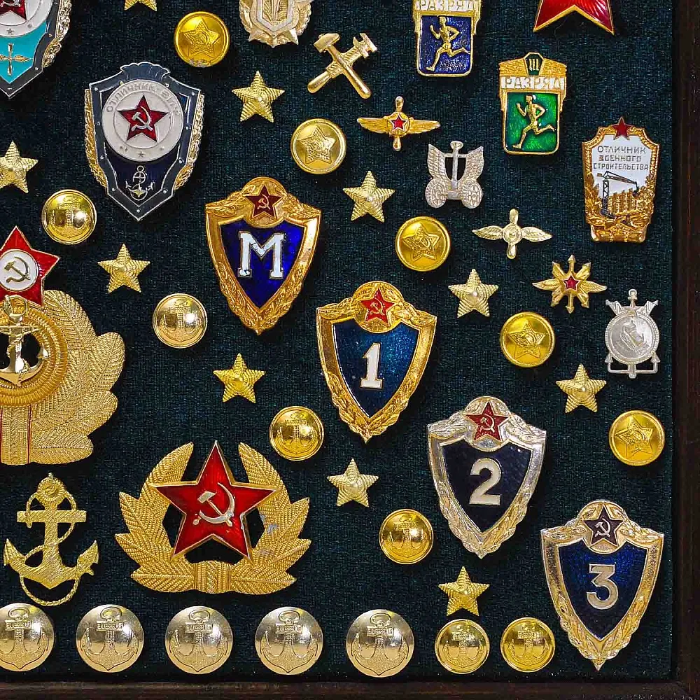 Коллекционное Панно - Картина «Элементы формы и Знаки отличия ВС СССР», Россия вторая половина ХХ в.