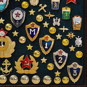 Коллекционное Панно - Картина «Элементы формы и Знаки отличия ВС СССР», Россия вторая половина ХХ в.