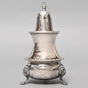 Винтажная Баночка на ножках - Флакон для сахарной пудры, Sheffield Англия, первая половина ХХ века. 