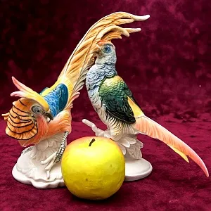 Фарфоровая статуэтка «Пара Птиц - Золотой Фазан», Карл Энс / Karl Ens,  Германия, 50-е гг.