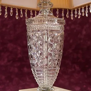 Винтажная Настольная Лампа Светильник «Lyyus» в хрустальном корпусе. Франция  Н-57см.