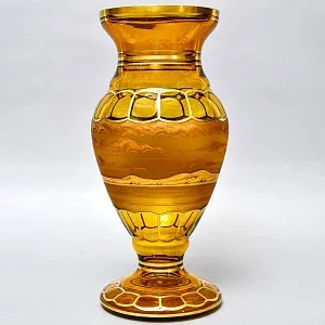 Большая Авторская Коллекционная Ваза «Свидание», Хрусталь OERTEL & Co, Богемия.