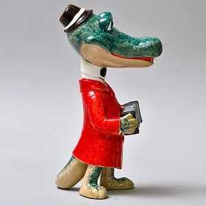 Авторская Коллекционная Фарфоровая Статуэтка «Крокодил Гена», Россия.