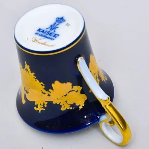 Коллекционная Кофейная Пара «Золотые Птицы», Фарфор KAISER Германия.