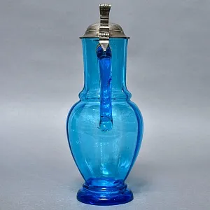 Антикварный Стеклянный Набор Кувшин + Стаканы «Аквамарин» Германия - 30-е годы ХХ века.