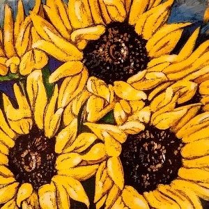 Коллекционная Тарелка «Подсолнухи» Фарфор, Hutschenreuther, Германия -1997 год.