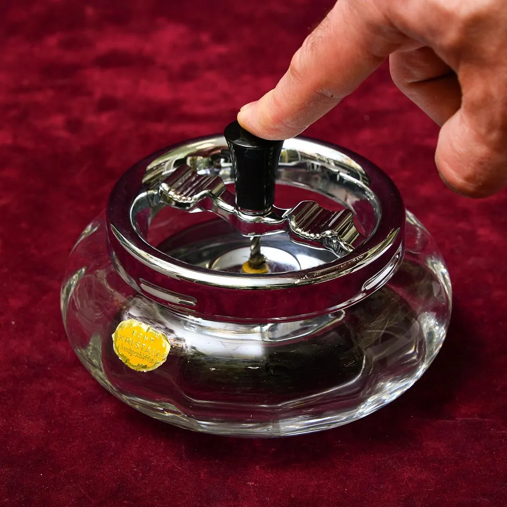 Хрустальная Пепельница с механизмом «ЮЛА», NACHTMANN Германия, конец 60-х гг.