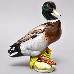 Коллекционная Фарфоровая статуэтка «Утка - Селезень», Испания, 50-70 годы ХХ века. 