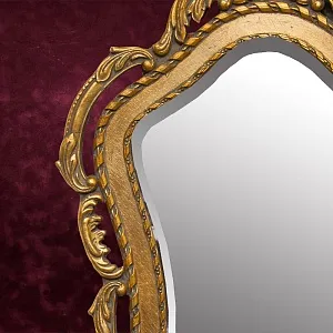 Винтажное Зеркало Настенное Фигурное в Деревянной раме  70 см. х 47 см. Франция.