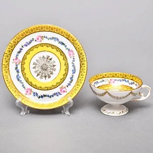 Антикварная Коллекционная Кофейная пара «Свидание», Германия - середина ХХ века.