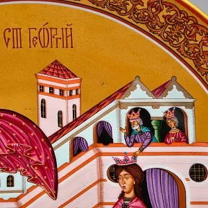 Большое Фарфоровое Блюдо - Тарелка «Святой Георгий Победоносец», Heinrich Villeroy&Boch Германия.