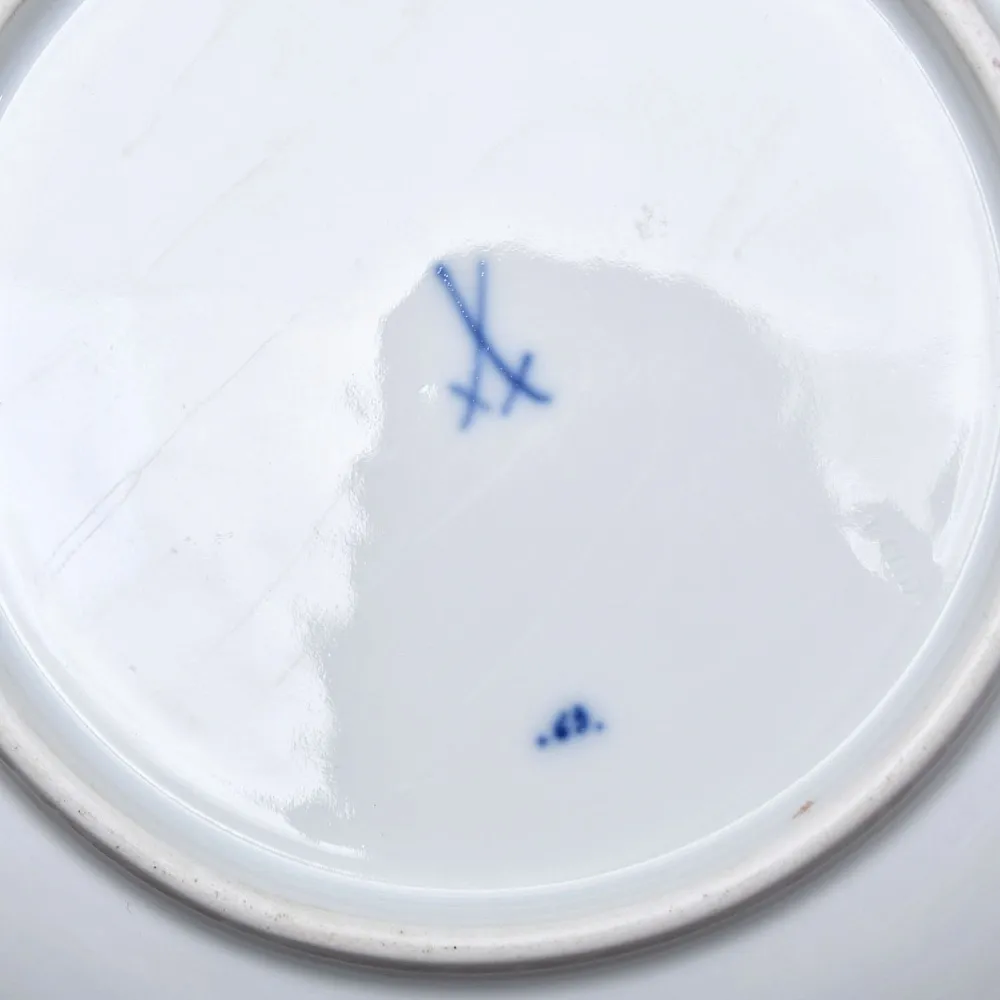 Антикварное Фарфоровое Блюдо - Тарелка «Букет с тюльпаном и розой», MEISSEN Германия.