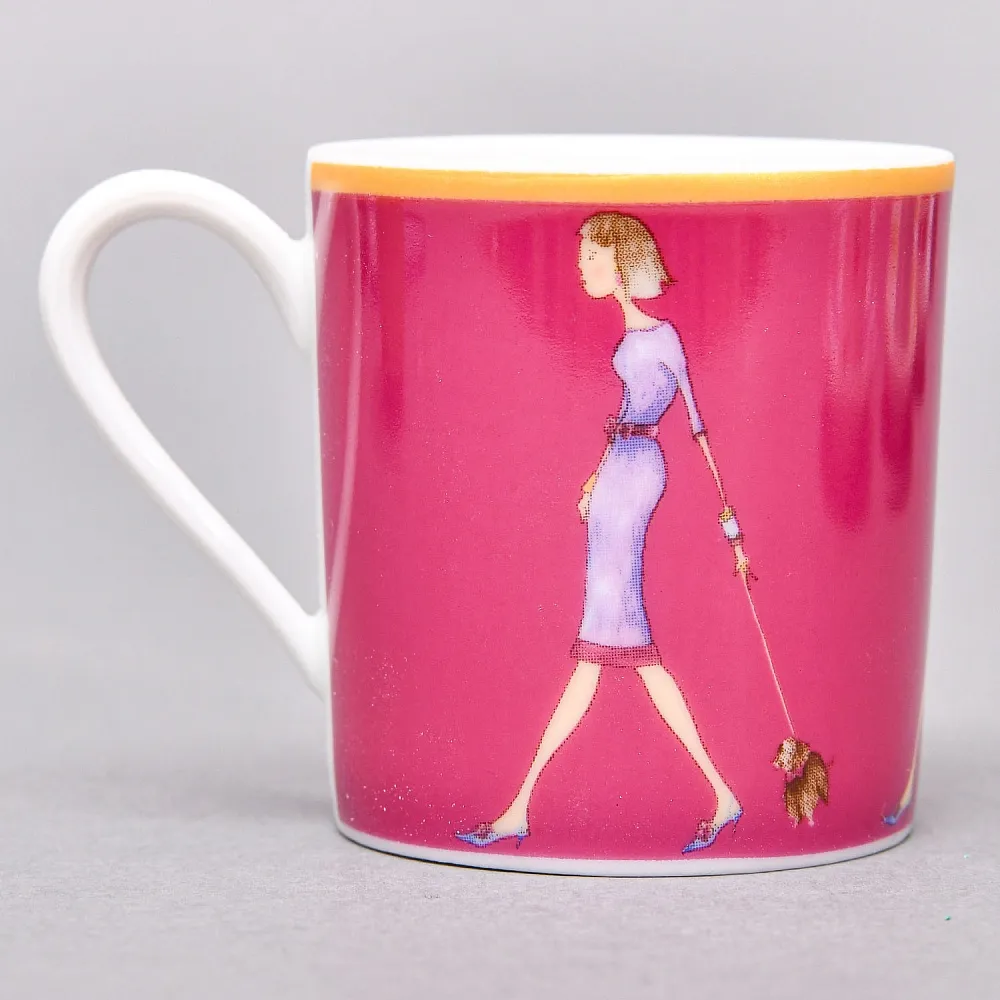 Набор из 4-х Кофейных пар «За покупками - Shopping», Limoges Medard de Noblat Франция, конец ХХ века.