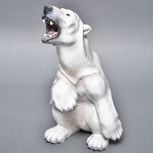 РЕДКОСТЬ! Большая Фарфоровая статуэтка «Белый медведь», Dahl-Jensen Дания, середина ХХ века.