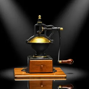 Большая Антикварная Чугунная Ручная Механическая Кофемолка - Мельница PEUGEOT, Франция начало ХХ века.