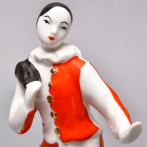 Коллекционная Фарфоровая статуэтка «Арлекин», СССР ДФЗ Вербилки, 1961 год.