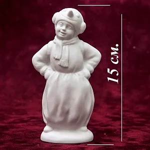 Коллекционная Авторская Статуэтка «Снеговик» из серии «Детский Утренник», фарфор ИФЗ, Россия.