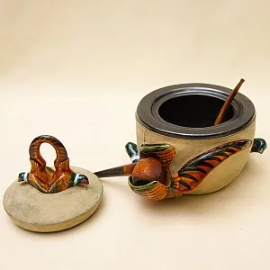 Редкость! Фарфоровая Банка для табака - Табакерка «Фазаны». LONSCHAMP ФРАНЦИЯ 60 гг.