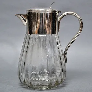 Набор «Виноград» - Хрустальный Графин + 6 -ть Кружек, Silverplate, Германия, 60 -е годы ХХ века.