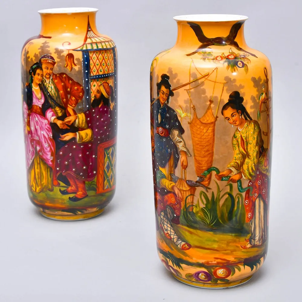 Редкие!!! Большие Антикварные Парные Вазы «Персидские мотивы», Франция VIEUX PARIS.