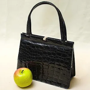 Винтажная Дамская Сумка из Натуральной Крокодиловой Кожи Западная Германия 50 -е годы ХХ века.