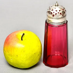 Винтажная Хрустальная Баночка - Емкость - Флакон для сахарной пудры, Silverplated Англия 50гг.