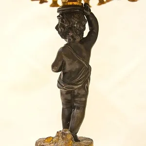 Винтажная Настольная Электрическая Лампа - Светильник «Путти - Ангелочек» Франция.