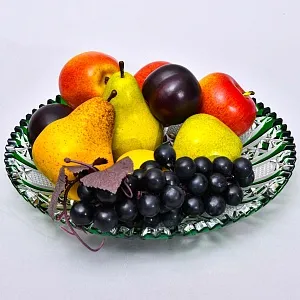 Блюдо - Фруктовница Зелёного Хрусталя JOSKA BODENMAIS Германия D-28 см., конец 60-х гг.