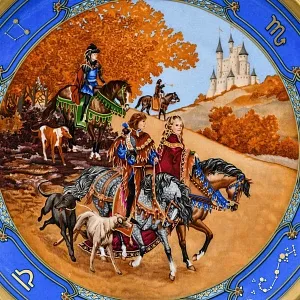 Коллекционная Фарфоровая тарелка «Соколиная охота», Hutschenreuther Германия. 