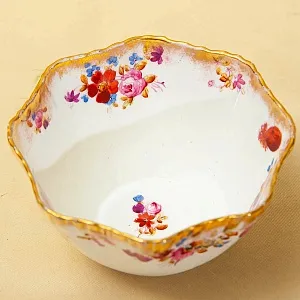 Антикварный Фарфоровый Десертный набор тарелок «Летний сад», Англия, конец ХIX - начало ХХ века.