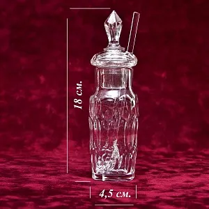 Винтажный Набор для Специй и Соусов на деревянной подставке, Хрусталь Франция 50 -е годы.