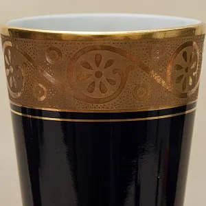 Винтажная Фарфоровая Ваза, Кобальт - Золото, Waldershof Германия, 70 -е годы ХХ века.