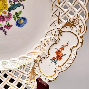 Коллекционное Фарфоровое Блюдо - Тарелка «Букет», MEISSEN / МЕЙСЕН Германия, середина ХХ века. 