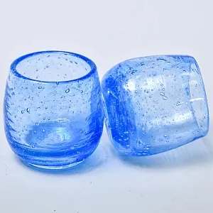 Редкость! Пара Авторских Стеклянных Стаканов «АКВАМАРИН», ручная работа BIOT Франция 80гг..