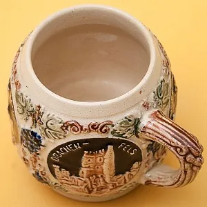 Крюшонница - Горшок для Глинтвейна «Старинные Замки» + 4-е Кружки Фаянс Германия