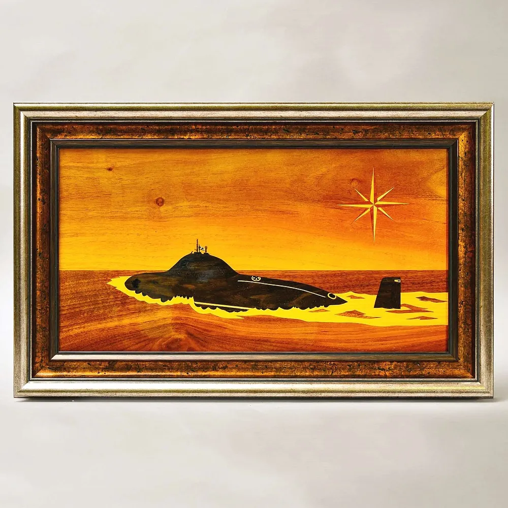 Агитационное Настенное Панно - Картина «Моряки Подводники! На страже Родины!» ВМФ СССР - 1988 год.