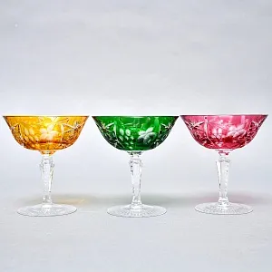 Редкость! Набор Хрустальных Фужеров для Мартини или Шампанского серия «Виноград», NACHTMANN Германия 60 гг. 