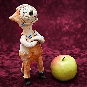 Авторская Коллекционная Керамическая Статуэтка «Кот Мечтатель», Шамотная Глина, Россия.