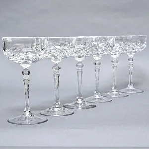 Редкость! Хрустальные Креманки - Фужеры для Шампанского WMF Cristal Cabinet, Германия конец 60-х гг.