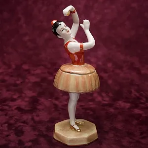 Редкость! Фарфоровая Шкатулка - Статуэтка «Испанская танцовщица» AРТ ДЕКО Германия 20 гг.