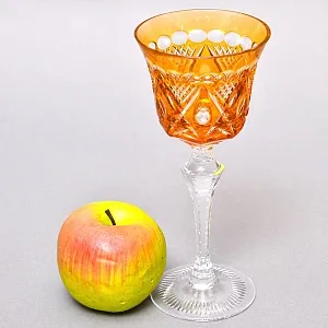 Хрустальный Бокал для вина жёлтого цвета, Karl Klokotschnik Германия -70 гг. 