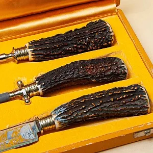 Винтажный Набор для Барбекю «Охота» - 3 предмета, Германия, DREIZACK SOLINGEN, 50 -е годы ХХ века.