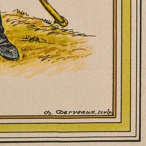 Антикварная Иллюстрация - Гравюра «Армия Наполеона - Офицер с донесением», Франция.