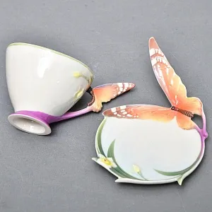 Авторский Фарфоровый Чайный сервиз «Бабочки и стрекозы» на 4 персоны, Franz Collection Тайвань.