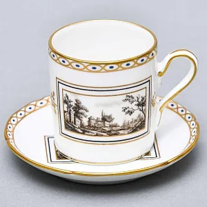 Редкость! Коллекционная Кофейная Пара «FIESOLE» Фарфор RICHARD GINORI, Италия.